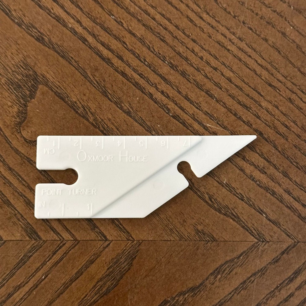 Oxmoor House Point Turner and Sewing Gauge Plastic Ruler Tool White